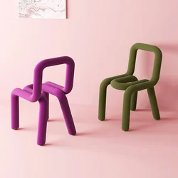 Sillas de comedor personalizadas de diseño nórdico, muebles para el hogar con forma de silla de comedor, moderna y sencilla, con respaldo