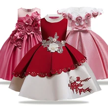 Kids Dresses For Girls Princess Dress Christmas Elegant Children Evening Party Dress Flower Girls Wedding Dress vestido infantil