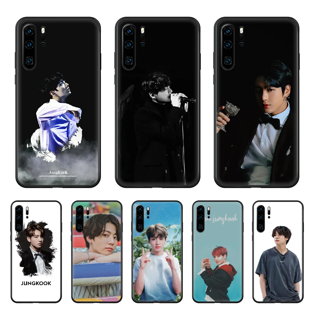 Jungkook Face Bangtan Boys чехол для телефона huawei p 8 9 10 20 30 40 P pro Smart 2019 Z lite mini черный корпус