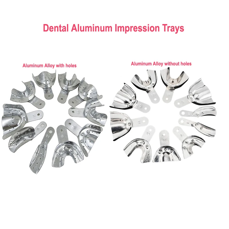 

Dental Aluminum Alloy Impression Trays Without Holes And Holes 2 Types