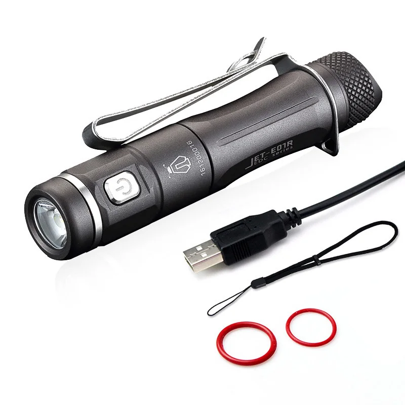 JETbeam E01R LED Flashlight Cree XP-G2 135LM  Portable Waterproof Mini Flash light with Micro-USB Portby 1*AAA Battery