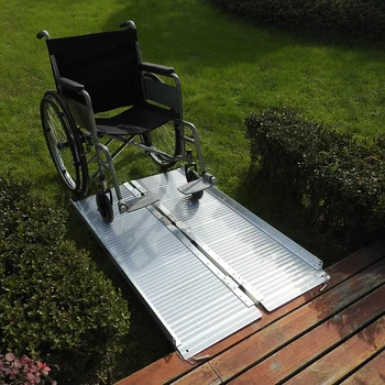 

4 Ft Folding Wheelchair Threshold Ramp,Portable Textured Aluminum Alloy,For Home Corridor