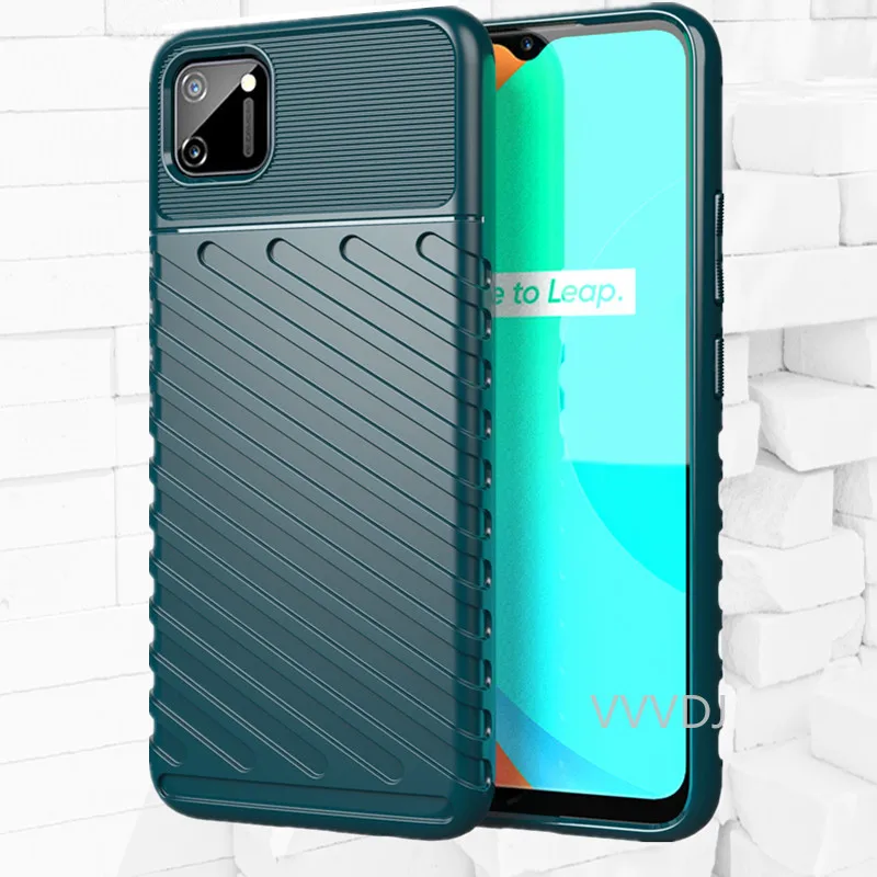 Мягкий Силиконовый протектор для Realme C11 простой Матовый Модный чехол в стиле