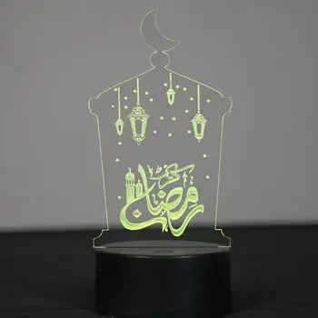 

3D Creative Ramadan Acrylic Night Light EID Mubarak LED Table Desk Lamp Decor