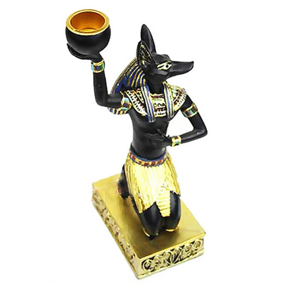 Candle Holder Resin Figurine Egyptian Sphinx Anubis Sculpture Ornament Decorative Exquisite Home Gift Goddess Crafts Retro | Дом и сад