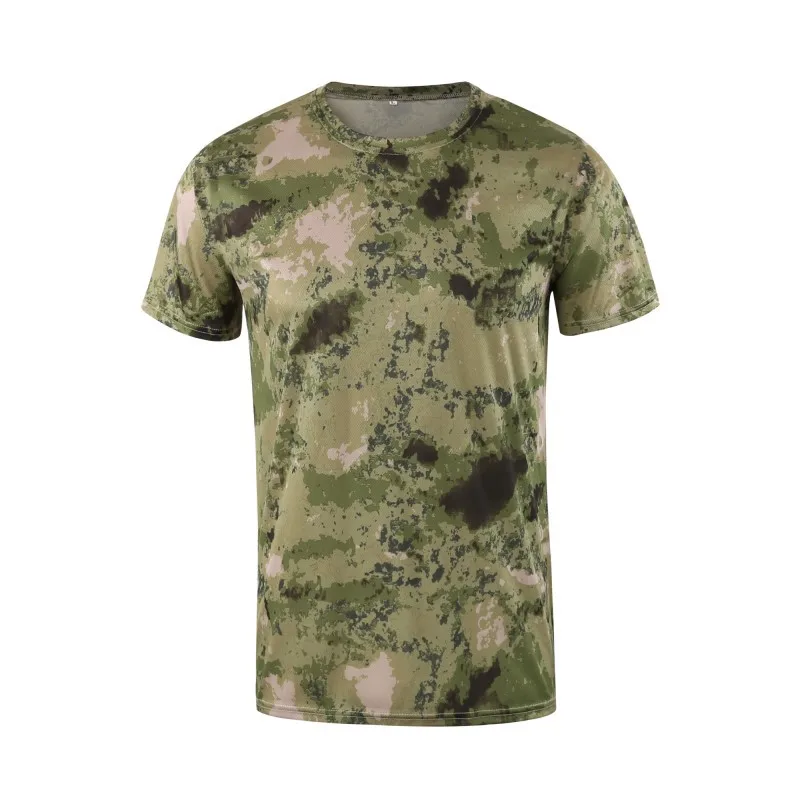 Camouflage T Shirt Men Summer T-shirt Short Sleeve Tee Tops Mens Outdoor Military Tactical Combat Fitness  Quick Dry T Shirts