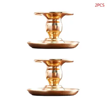 

2pcs Rose Gold Plated Candle Base Holder Candlestick Pillar Stand Christmas Party Home Decor