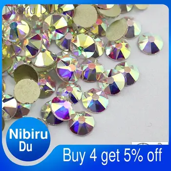 

2088 ss16-ss30 Nail Art Rhinestones Crystal ab flatback glue on/non hotfix glass rhinestone for DIY nail decorations