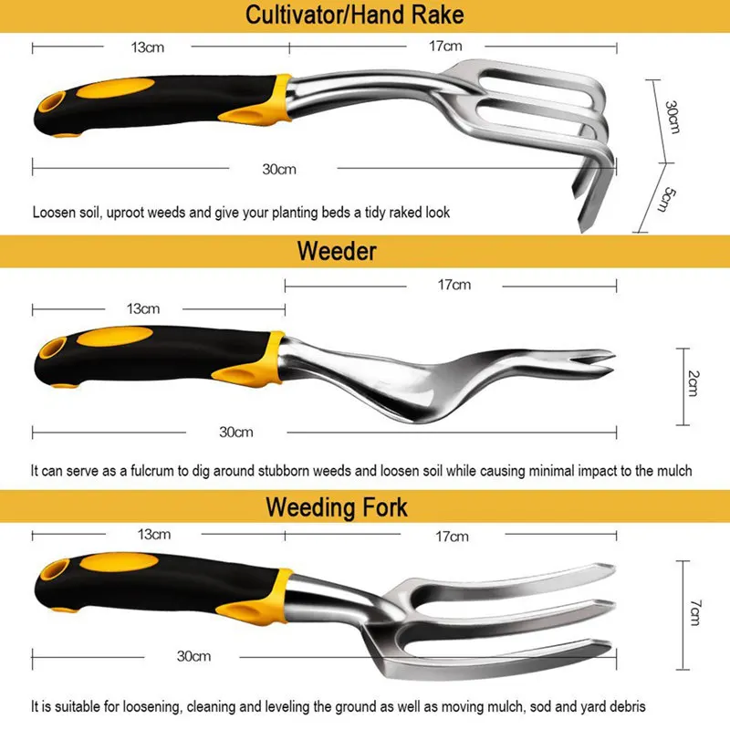 5 шт набор инструментов для садоводства, включая шпатель, трансплантированный культиватор, Weedier, вилка для прополки, садовые инструменты с тяжелыми литыми квасцами