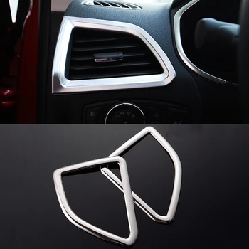

2PCS For Ford Edge 2015-2017 ABS Chrome Interior Air Condition Vent Outlet Cover Trim Car styling