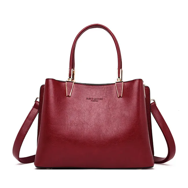 Сумки от известных дизайнеров, большие вместительные женские сумки-мессенджеры, женские сумки из натуральной кожи, роскошные женские сумки на плечо - Цвет: Wine Red