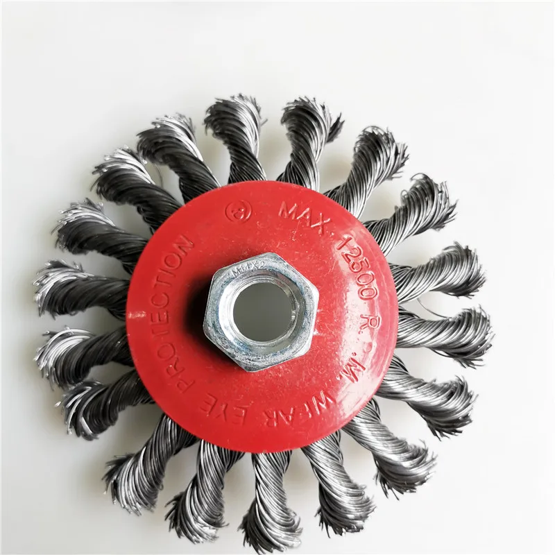 

M10*1.5 Twist Steel Wire Brush Polishing Brush Wheel for Grinder Rotary Tool Round Brushes Disc Hot Sale