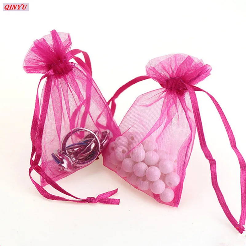 50 개/몫 도매 organza 가방 10x15cm drawable 웨딩 포장 선물 가방 파티 쥬얼리 가방 파우치 5z