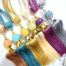 A Pair of Curtain Rope Straps Curtain Buckle Hanging Ball Decorations Accessories Tie Rope Curtain Strap Tie