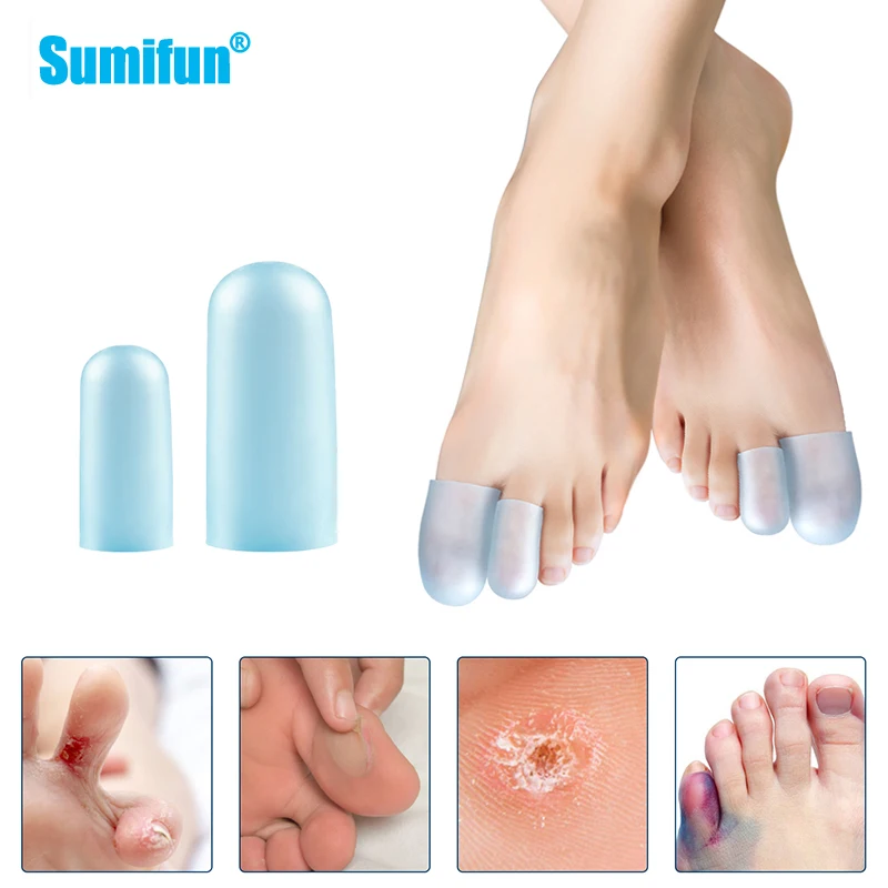 2pcs Soft Silicone Toe Sleeve Cap Foot Corns Blisters Calluses Prevent Overlapping Toes Bunion Thumb Separator Pedicure Tools