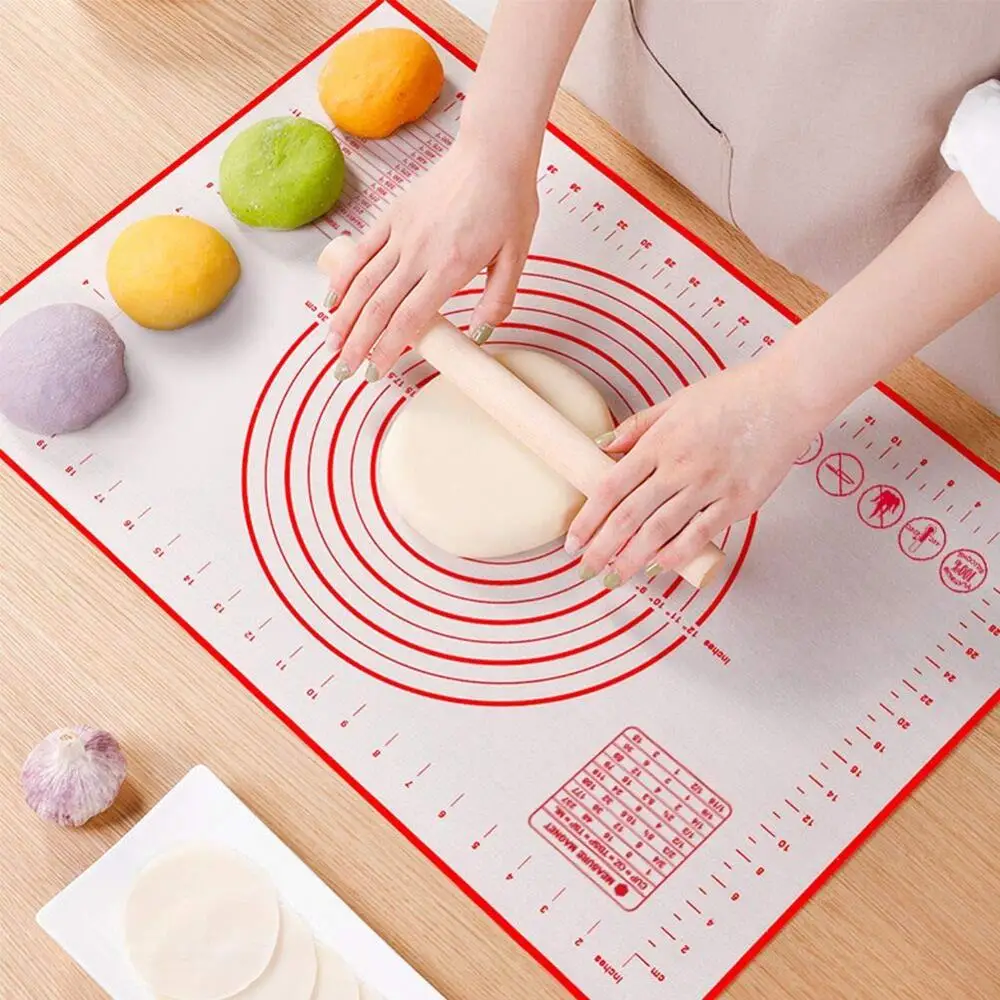 Silicone Baking Mat 60*40CM Non Stick Cookie Pastry Mat with Measurement  Pizza Fondant Rolling Dough Bakeware Accessories Lot