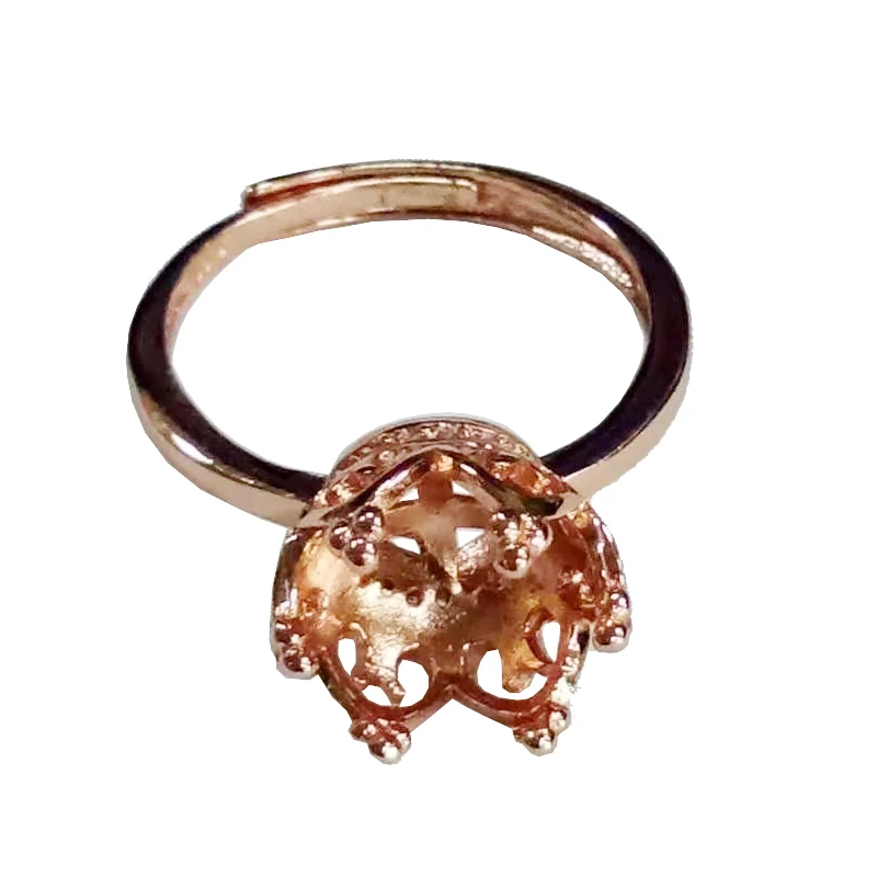 

BAIHE Sterling Silver 925 Plate Rose Gold Party Anniversary Engagement Wedding Fine Jewelry Trendy Semi Mount Round Gift Ring