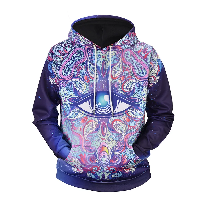 

2020 New 3D Print New Purple Eye Of God Sweatshirt Men's Loose Hoodies Pullover Sportswear Tracksuit Clothing Large Size