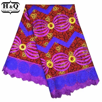 

H&Q high quality wax fabric africain 100% cotton batik water soluble embroidery lace 2020 nigerian guipure laces fabrics 6 yards