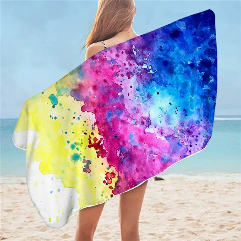 Colorful Vibez 001 Chaos By Brizbazaar, банное полотенце, цветной череп, микрофибра, пляжное полотенце для взрослых, галактика, мандала, полотенце для душа, готическое летнее одеяло - Цвет: Colorful Vibez 001