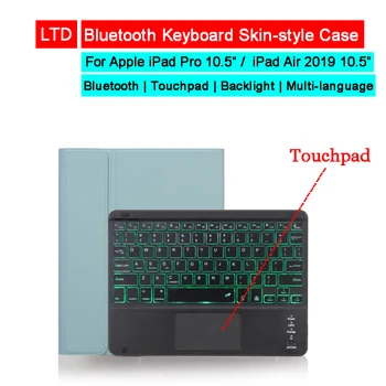 

Bluetooth Keyboard Skin-Style Case For iPad Pro 10.5" iPad Air 2019 10.5" Touchpad Backlit Russian Arabic Hebrew Thai Keyboard