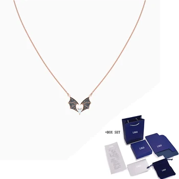 

Fashion SWA New PROSPERITY Necklace Rose Gold Autumn And Winter Bat Pattern Rose Gold Necklace Female Romantic Jewelry Gift