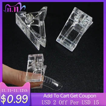 

60Pcs Nail Form 1Pcs Clip Finger Forms Stencils Crystal Glue Clear Clips Nails Tips Extension gel Tools Manicure Nail Accesoires