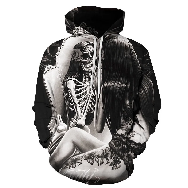 New Hot Fashion 3D HD Printing Skull Autumn Hoodies Series Men / Women Autumn And Winter Sweatshirt Hip hop Hoodies S-6XL - Цвет: wy706