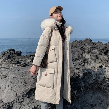 

Fashion Winter Coat Women Jackets Thick Down Parkas Big Fur Hooded Cotton Long Coats Warm Windbreaker new 2020 Female Outwear