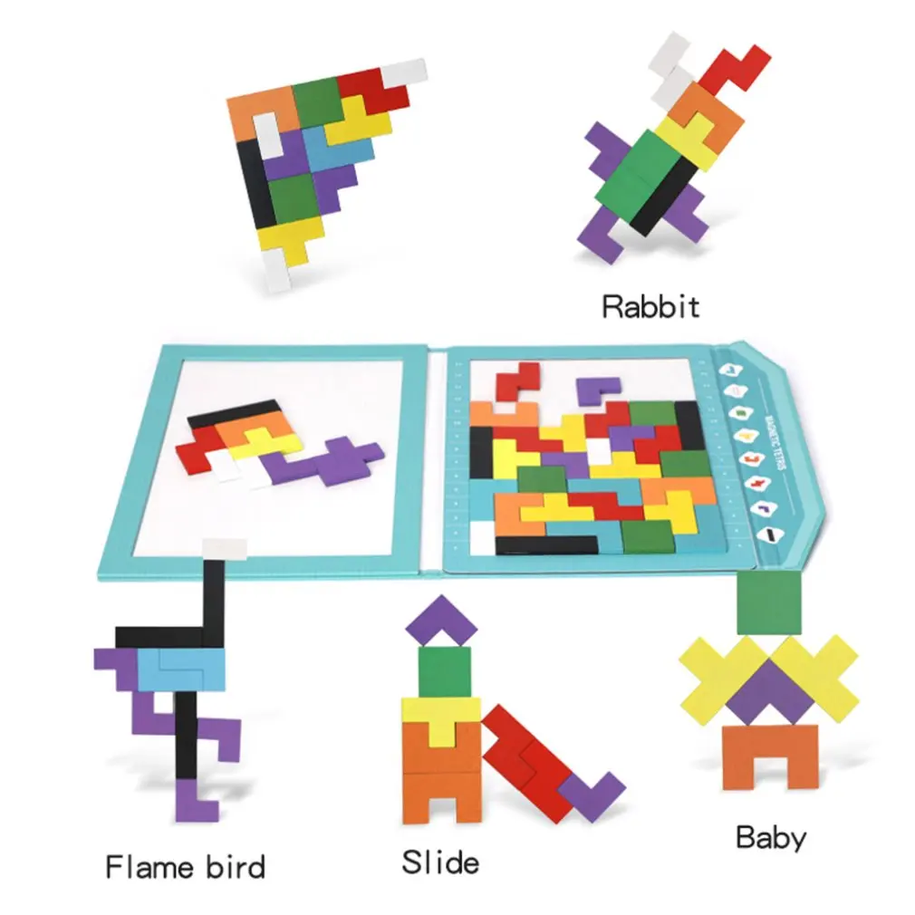Игрушки для раннего образования Магнитный тетрис строительные блоки Головоломка Детские развивающие игрушки Тетрис строительные блоки