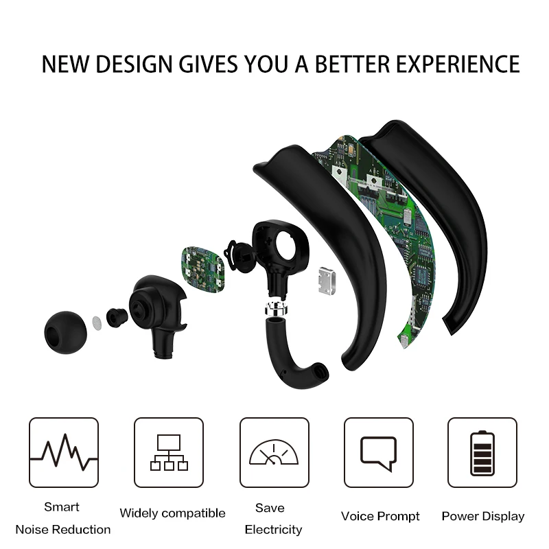 Wireless Bluetooth 5.0 Earphone Waterproof Earbuds In-Ear Headset for Phone Samsung Huawei LG Bluetooth-enabled Devices