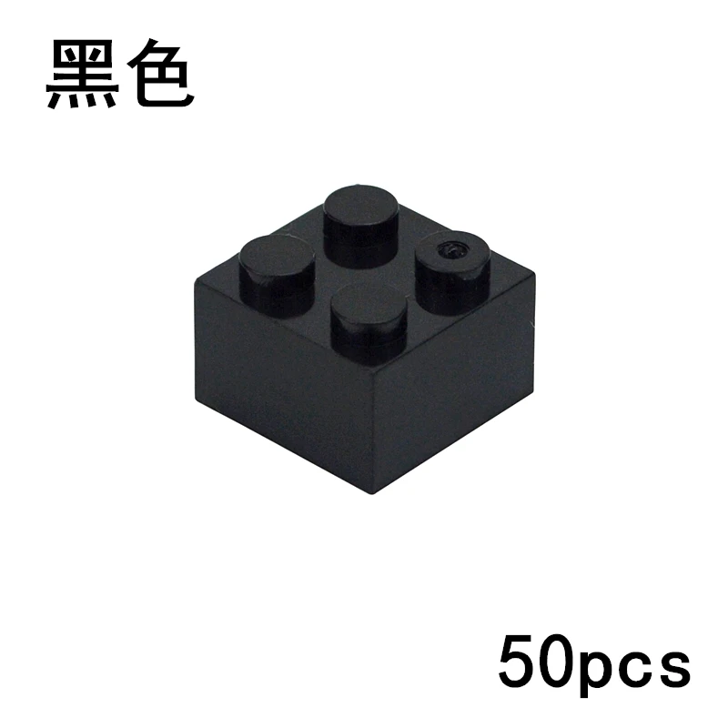 50PCS DIY 2x2 Dots Building Blocks Thick Figures Bricks Educational Creative Size 2*2 Dots Compatible With 3003 Toy for Children Screwing Blocks Blocks