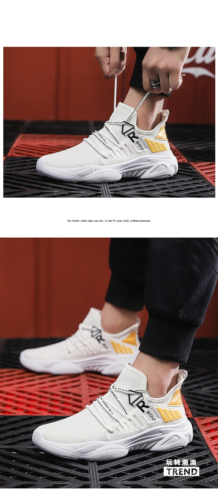 DanielMan/сезон весна-осень; высокие кроссовки Flyknit; Мужская обувь; дышащая удобная мужская обувь с сеткой; прогулочная обувь; Рабочая обувь