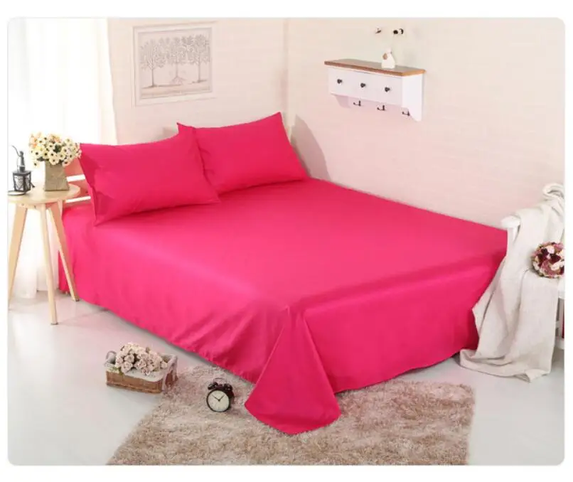 Pure Cotton Soft Bedding Bed sheet Home textile Solid Color Flat Sheets