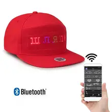Красный Bluetooth светодиодный головной убор программируемый экран с прокручивающимся сообщением бейсбольная кепка хип-хоп вечерние парад Гольф Рыбалка Кепка