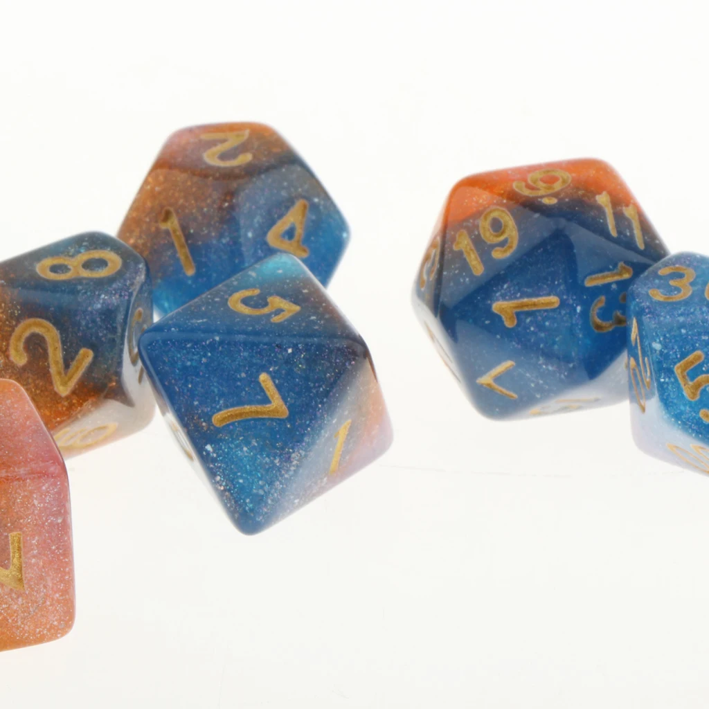 Pack of 7 Polyhedral Dices Table Board Games Party KTV for Dungeon & Dragons DND Dice Set Party Game Dices Hobby & Collectibles