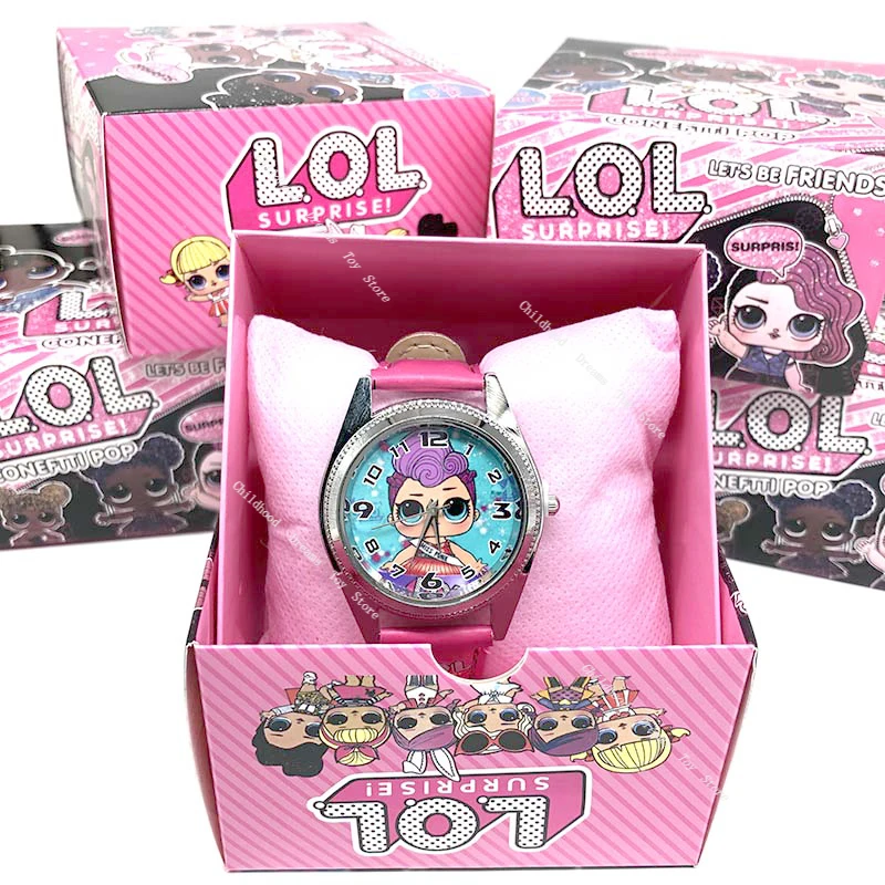 100%Original Lol Surprise Watch Girl Anime Cartoon Doll Pattern Toy Accessories Leather Kid Birthday Christmas Halloween Gift | Игрушки и
