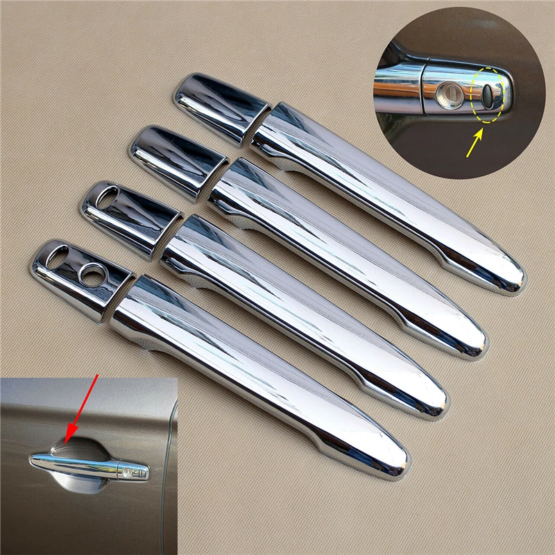 8 Pcs Car Exterior Door Handle Cover Decoration Trim Carbon Fiber