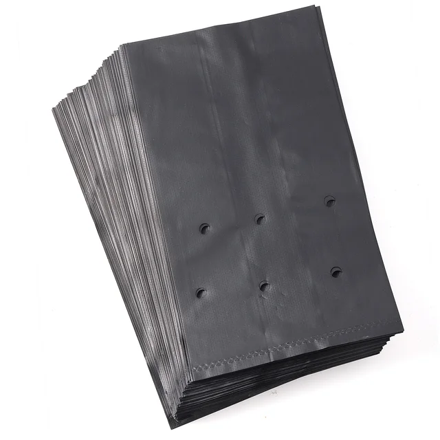 Pe Plasztikai Óvodai Táskák Növény Termesztett Palánta Edényekkel Lélegző Lyukakkal Virágkerti Készletek Zöldségekhez 10 Db - Image 2