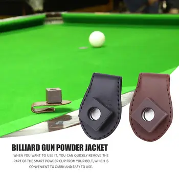 

Hot Sale Magnetic Billiard Chalk Holder Classic Portable Snooker Cue Chalk Leather Clip Powder Holder Billiards Accessories