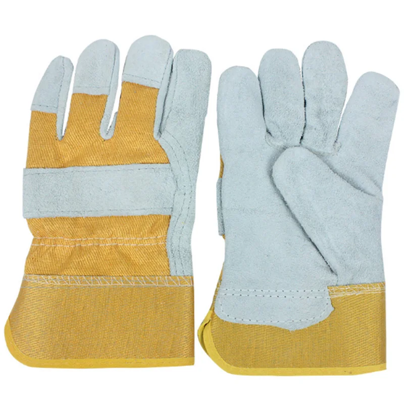 

20 Pc Double-Layer Leather Welding Gloves Thick Wear-Resistant Welder High Temperature Anti-Scalding Protection Gloves Men Women