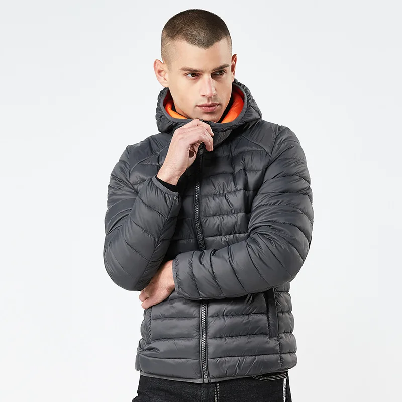 

Hot Plus Size S-XXXL 2019 Winter Ultralight Mens Cotton Down Jackets Lightweight Overcoats Casual Classic Coats For Male Parkas