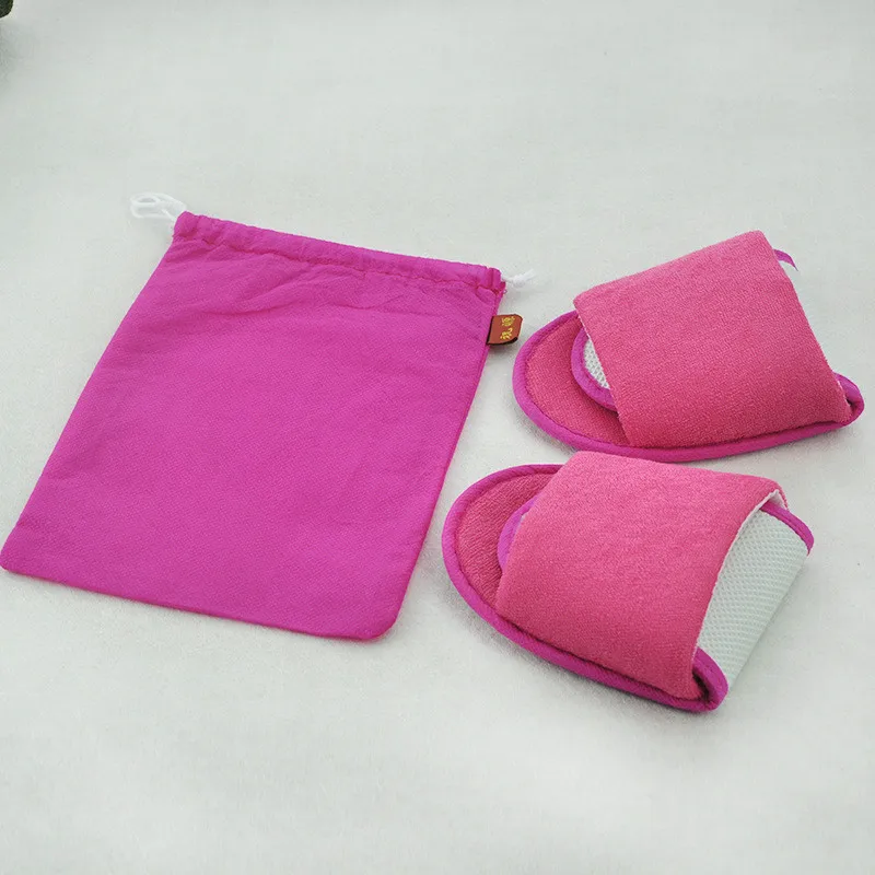 Home Hotel Breathable Slippers SPA Foldable Air Travel Salon Wear With Storage Cotton Cloth Travel Accessories 1 pair travel slippers
