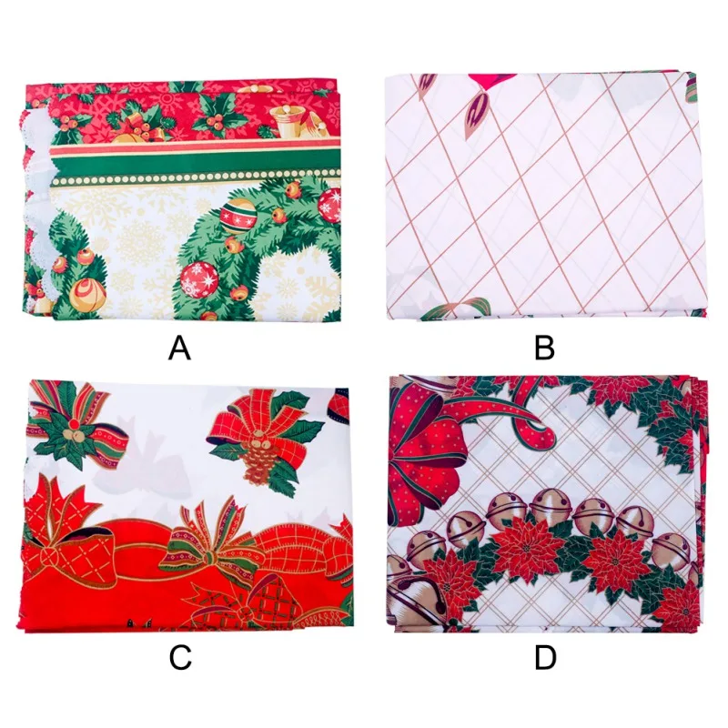 Poinsettia Рождественская Цветочная расшитая Скатерть прямоугольная Декоративная скатерть праздничное мероприятие украшения x
