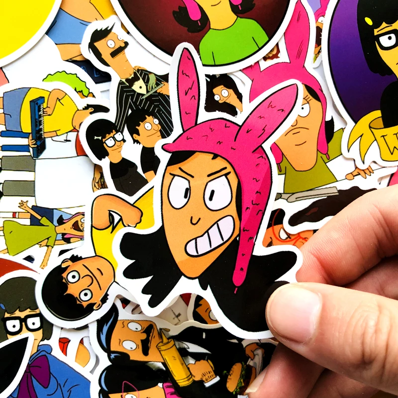 34 шт. Bob's burger мультфильм водонепроницаемый стикер для ноутбука скейтборд
