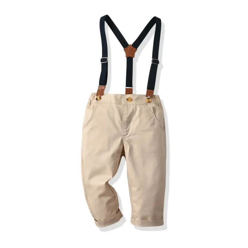 Brand Autumn Boys Gentleman Clothing Set Bow tie Dress Shirt+Denim Pants 2Pcs Casual Suit Baby Boys Kids Outfit 0-2 Years