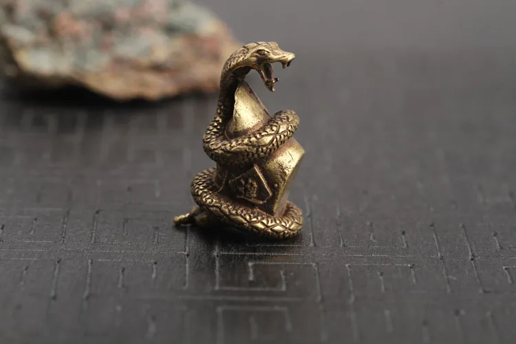 Pure Copper Snake Statue Desktop Decorations (13)