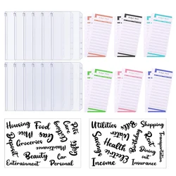Étiquettes autocollantes de géolocalisation, pochettes de reliure et 12 feuilles de Budget, feuilles de suivi des dépenses, 26 catégories, format A6 