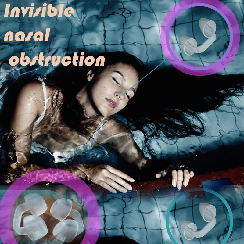 Mermaid equipment underwater photography synchronized swimming equipment anti choking invisible nasal obstruction silicone nose