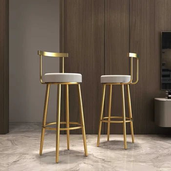 

Postmodern Bar Stools Cashier Stools Back Bar Stools Home Minimalist High Chair Fashion Casual Creative Chair Golden/Black/White